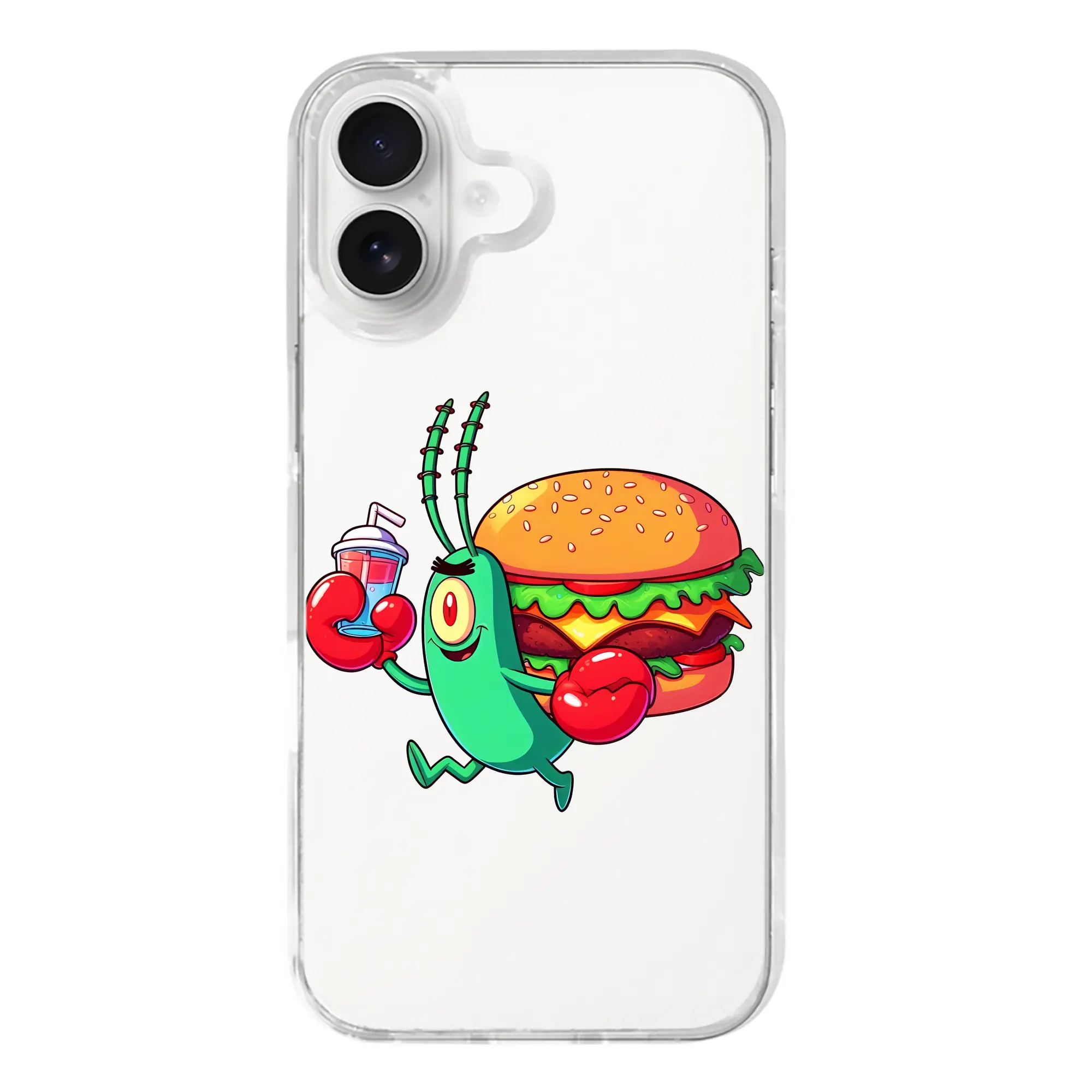 スポンジボブ グッズ プランクトン - iPhone 17シリーズ 透明スマホケース – 薄型・耐衝撃・精密フィット保護カバー